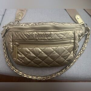 MZ Wallace Small Crosby Crossbody Sling Bag Light Gold Pearl new w/o tags